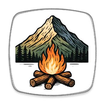 Magie du feu de Bergcampfire - Magnet carré - blanc - Devant