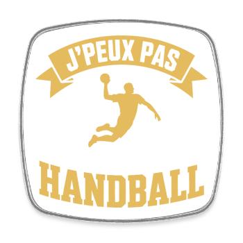 j'peux pas j'ai handball joueur de handball - Magnet carré - blanc - Devant