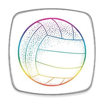 Volleyball Rainbow - Square fridge magnet - white - Front