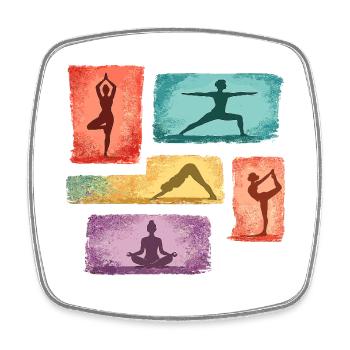 Vibrant Yoga Poses Collage - Square fridge magnet - white - Front