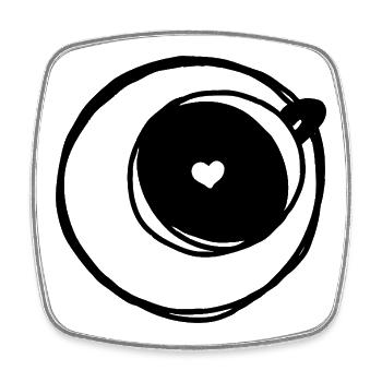 Coffee love - Viereckiger Kühlschrankmagnet - Weiß - Vorne