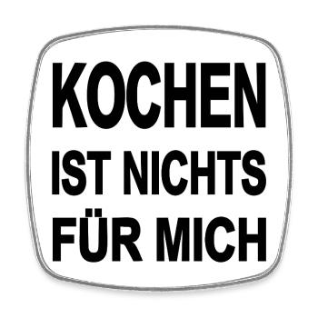 Kochen - Viereckiger Kühlschrankmagnet - Weiß - Vorne