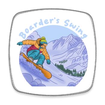 Boarder's Swing Snowboard Sport - Magnet carré - blanc - Devant