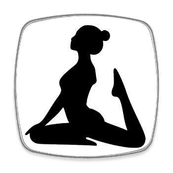 Yoga Silhouetten schwarz Schattenfigur Meditation - Viereckiger Kühlschrankmagnet - Weiß - Vorne