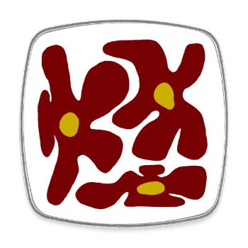Rote Blumen Organisches transparentes Design -V2 - Viereckiger Kühlschrankmagnet - Weiß - Vorne