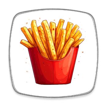 French fries - Square fridge magnet - white - Front