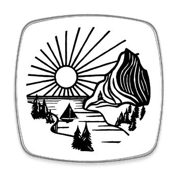 Feiertagslandschaft (Schwarz) - Viereckiger Kühlschrankmagnet - Weiß - Vorne