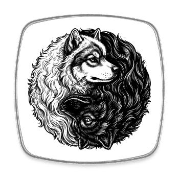 Eurasier | Yin Yang | Fond blanc - Magnet carré - blanc - Devant