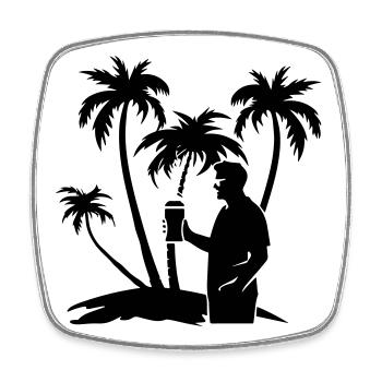 Holiday Palm Trees Tour Silhouette - Square fridge magnet - white - Front