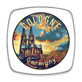 Entdecken Sie die kulturellen Reize von Köln in Deutschland - Viereckiger Kühlschrankmagnet - Weiß - Vorne