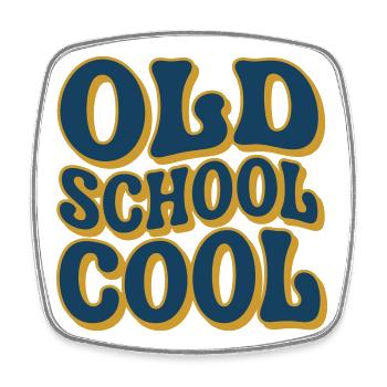 Old School Cool - Vieille école - Magnet carré - blanc - Devant