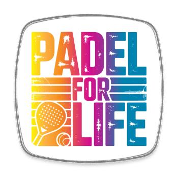 Padel for life - Viereckiger Kühlschrankmagnet - Weiß - Vorne