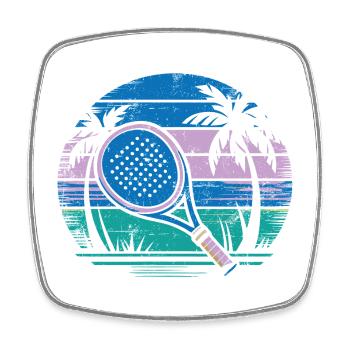 Pádel Vintage - Square fridge magnet - white - Front