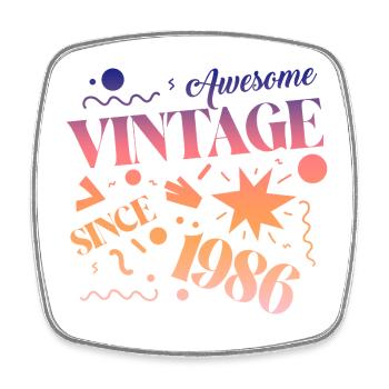 Vintage 1986 - Viereckiger Kühlschrankmagnet - Weiß - Vorne