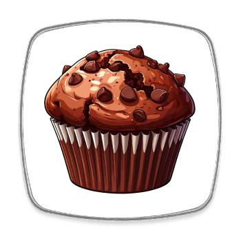 Chocolate Muffin - Square fridge magnet - white - Front