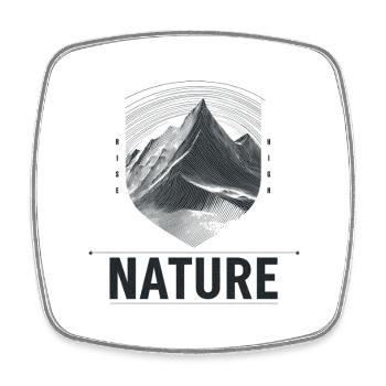 Mountain Landscape Shield Nature - Square fridge magnet - white - Front