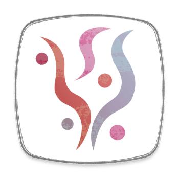 Yoga design_30 - Magnet carré - blanc - Devant