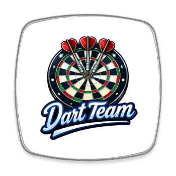 Dart Team Dartboard Power - Viereckiger Kühlschrankmagnet - Weiß - Vorne