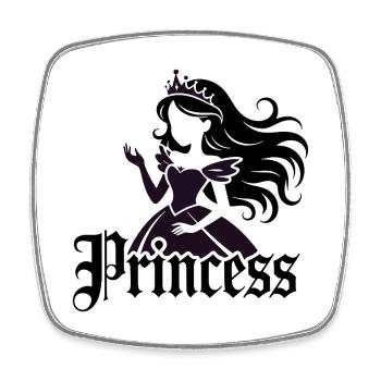 Prinzessin Silhouette - Viereckiger Kühlschrankmagnet - Weiß - Vorne