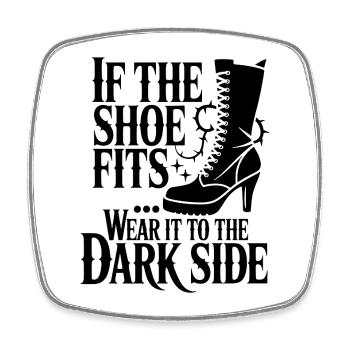 Schuhdesign Dark Side Spruch - Viereckiger Kühlschrankmagnet - Weiß - Vorne