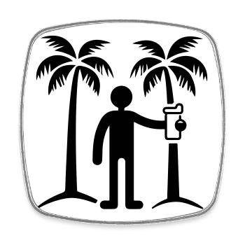 Party Urlaub Insel Symbol - Viereckiger Kühlschrankmagnet - Weiß - Vorne