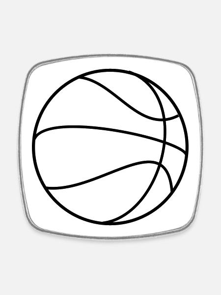 Basket-ball - Magnet carré - blanc