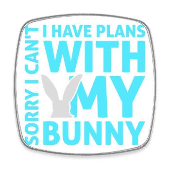 Sorry I Can't I Have Plans With My Bunny Hase Logo - Viereckiger Kühlschrankmagnet - Weiß - Vorne