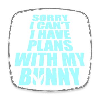 Sorry I Can't I Have Plans With My Bunny Hase Logo - Viereckiger Kühlschrankmagnet - Weiß - Vorne
