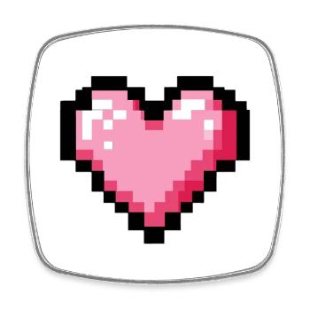 Retro 8-bit pixel heart - Square fridge magnet - white - Front