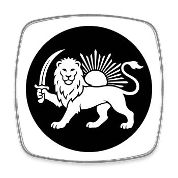 Persian Lion Persia Iran Symbol - Square fridge magnet - white - Front