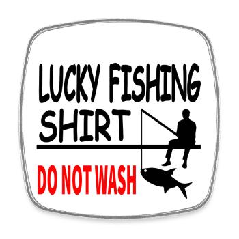 Angling - Square fridge magnet - white - Front
