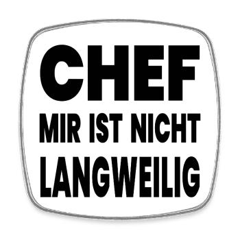 Chef - Viereckiger Kühlschrankmagnet - Weiß - Vorne