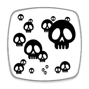 Black Skull Invasion - Viereckiger Kühlschrankmagnet - Weiß - Vorne