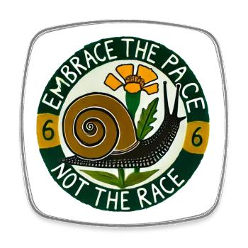 Embrace the Pace Not the Race - Square fridge magnet - white - Front
