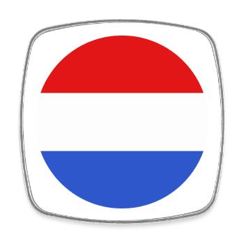 Runde Luxemburger Flagge - Viereckiger Kühlschrankmagnet - Weiß - Vorne
