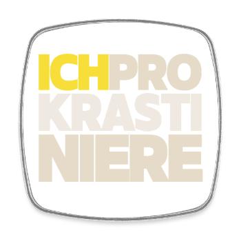 Prokrastinieren Block Typo Collage - Viereckiger Kühlschrankmagnet - Weiß - Vorne