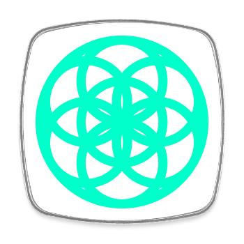 Topological matrix abstract geometry - Square fridge magnet - white - Front