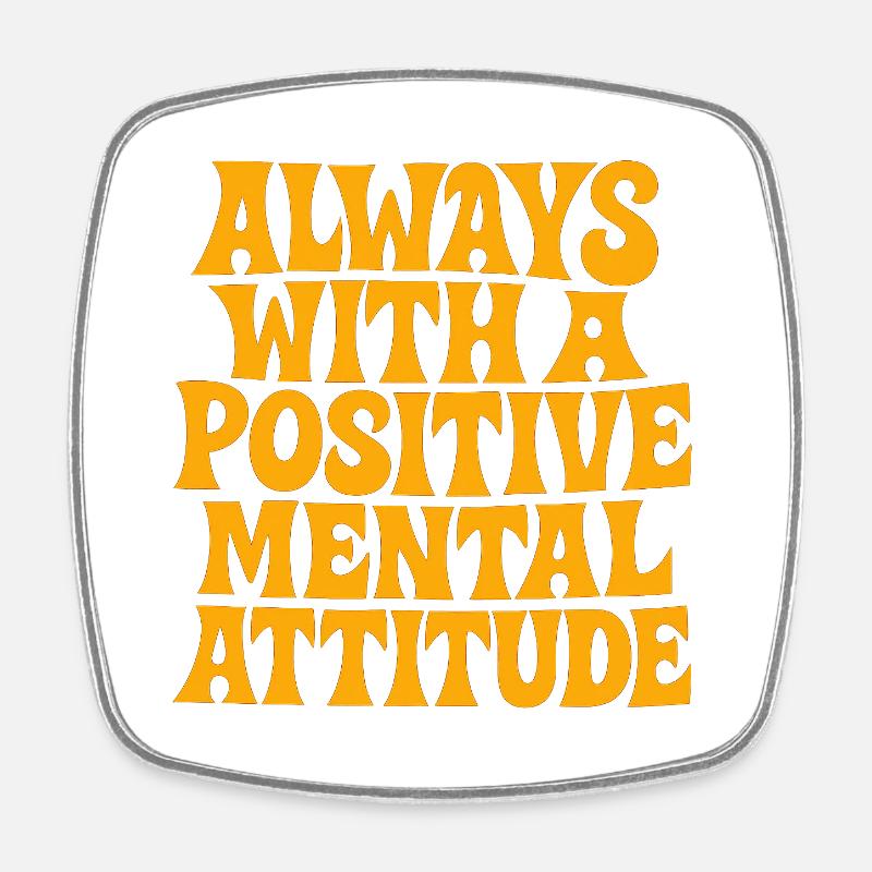 actitud_mental_postiva - Viereckiger Kühlschrankmagnet - Weiß
