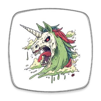 Einhorn Schädel Chaos - Viereckiger Kühlschrankmagnet - Weiß - Vorne