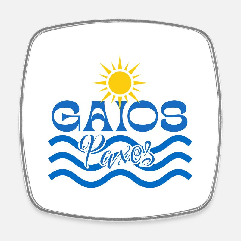 Gaios Paxos Sun and Waves  - Square fridge magnet - white