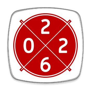 2026 Jahr - Viereckiger Kühlschrankmagnet - Weiß - Vorne