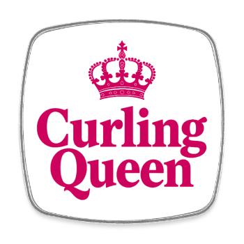 Reine du Curling - La Reine sur la glace - Magnet carré - blanc - Devant