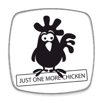 Fans de poulet - Coq - Coq - Poulet de soie - Bio - Magnet carré - blanc - Devant