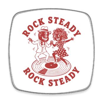 Rock Steady Dance Couple on Vinyl - Square fridge magnet - white - Front