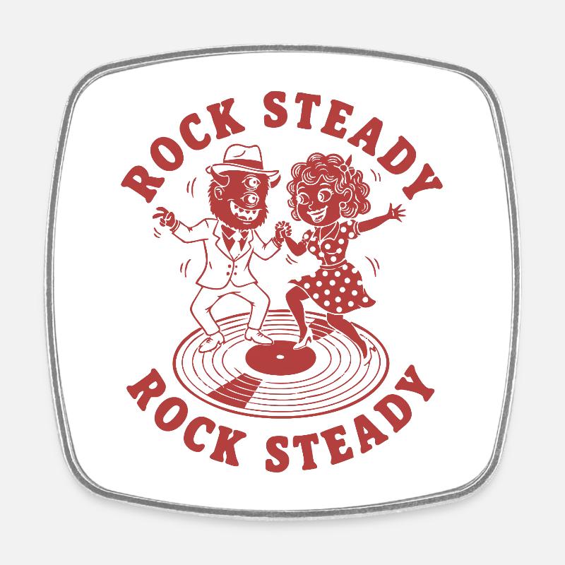 Couple de danse rock steady sur vinyle - Magnet carré - blanc