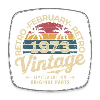February 1973 | Awesome since February 1973 - Square fridge magnet - white - Front