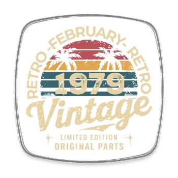 February 1979 | Awesome since February 1979 - Square fridge magnet - white - Front