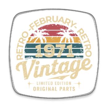 February 1971 | Awesome since February 1971 - Square fridge magnet - white - Front