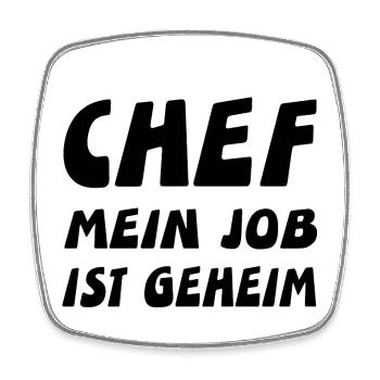 Chef - Viereckiger Kühlschrankmagnet - Weiß - Vorne