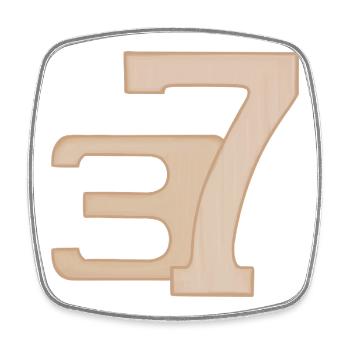 37 Ziffernkunst in Peach - Viereckiger Kühlschrankmagnet - Weiß - Vorne